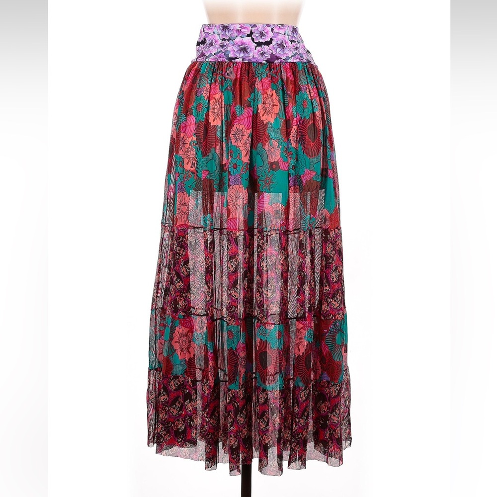 Maaji maxi skirt cover up in cherry red glory Medium - Picture 3 of 15